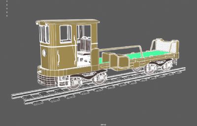 货运有轨电车,轨道运输,货物运输火车3dmaya模型