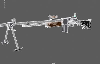 布朗宁自动步枪,二战机枪,布伦式轻机枪3dmaya模型