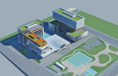 产业园办公商业综合楼方案设计3D模型
