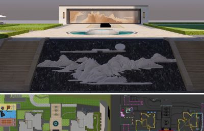 小区大门及景观节点3D模型