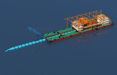 射吸式吸采沙船3D模型