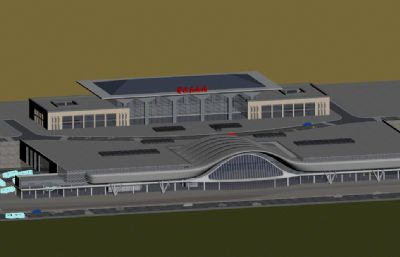攀枝花高铁站,攀枝花南站3D模型