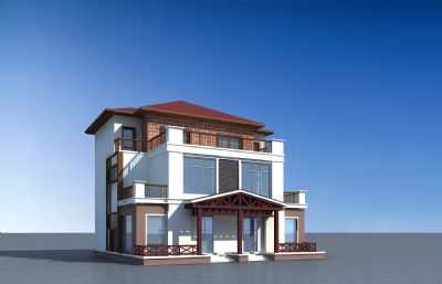 别墅,洋房,三层小洋楼3D模型
