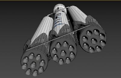“重型猎鹰”运载火箭3D模型