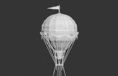 2个朋克风格的热气球3D模型,FBX格式