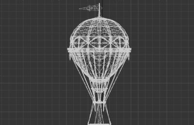 2个朋克风格的热气球3D模型,FBX格式