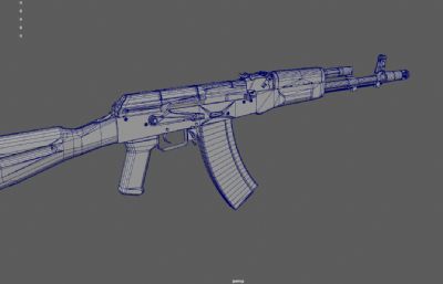 AK47突击步枪游戏道具3dmaya模型