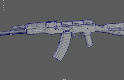 AK47突击步枪游戏道具3dmaya模型