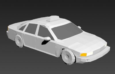 低模出租车3D模型,FBX格式