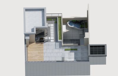 别墅屋顶花园3D模型