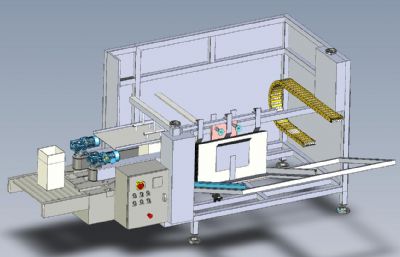 立式纸箱成型机,纸箱包装机3D数模