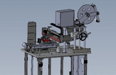 手机电池贴标机3D模型