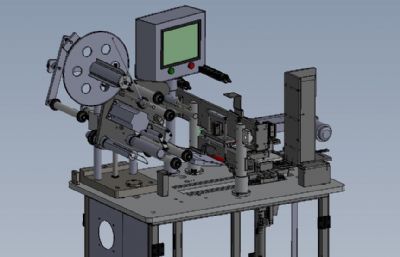 手机电池贴标机3D模型