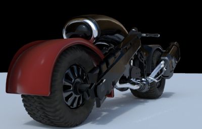 科幻摩托车,机车3D模型,OBJ格式