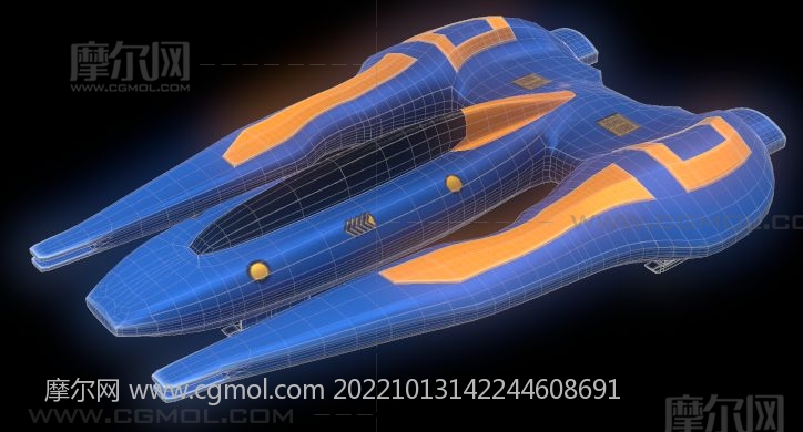 海神飞船,星际宇宙飞船3D模型,OBJ格式