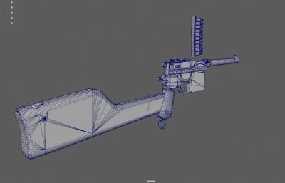 毛瑟枪c96,驳壳枪,老式手枪游戏道具3dmaya模型