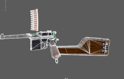 毛瑟枪c96,驳壳枪,老式手枪游戏道具3dmaya模型