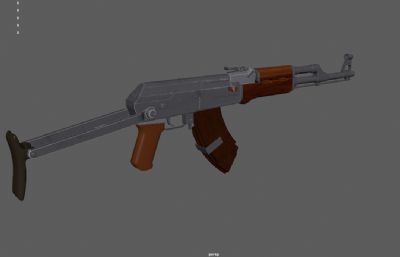 前苏联研制AK47突击步枪3dmaya模型