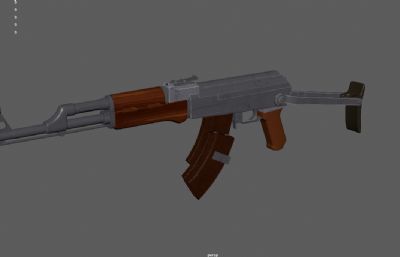 前苏联研制AK47突击步枪3dmaya模型
