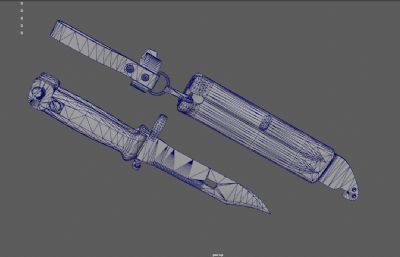 瑞士军刀,军用战术匕首游戏道具3dmaya模型,已塌陷