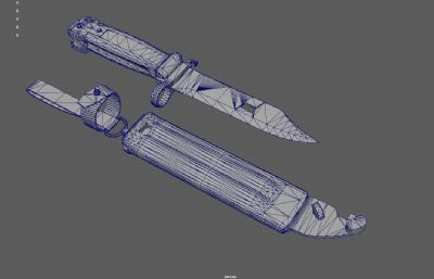 瑞士军刀,军用战术匕首游戏道具3dmaya模型,已塌陷