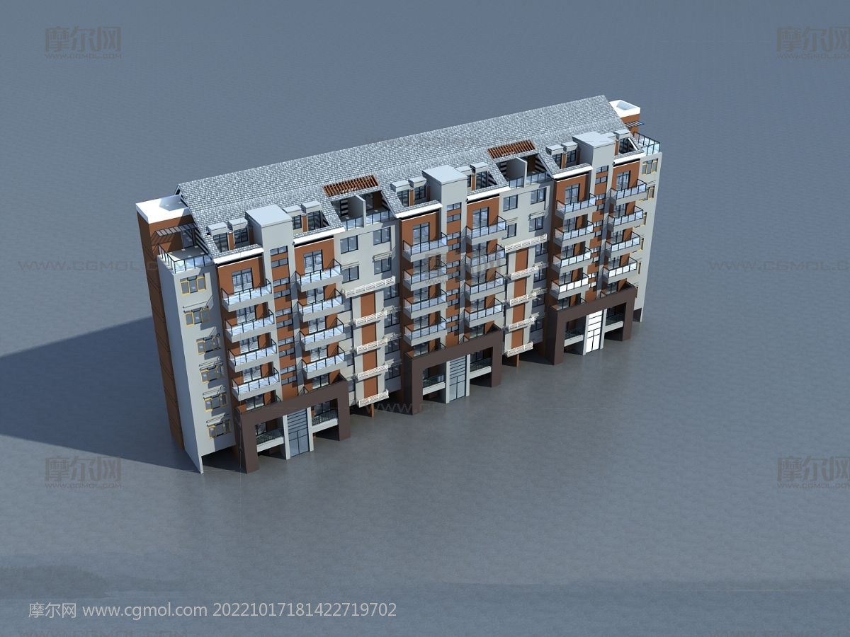 现代低层小区住宅3D模型