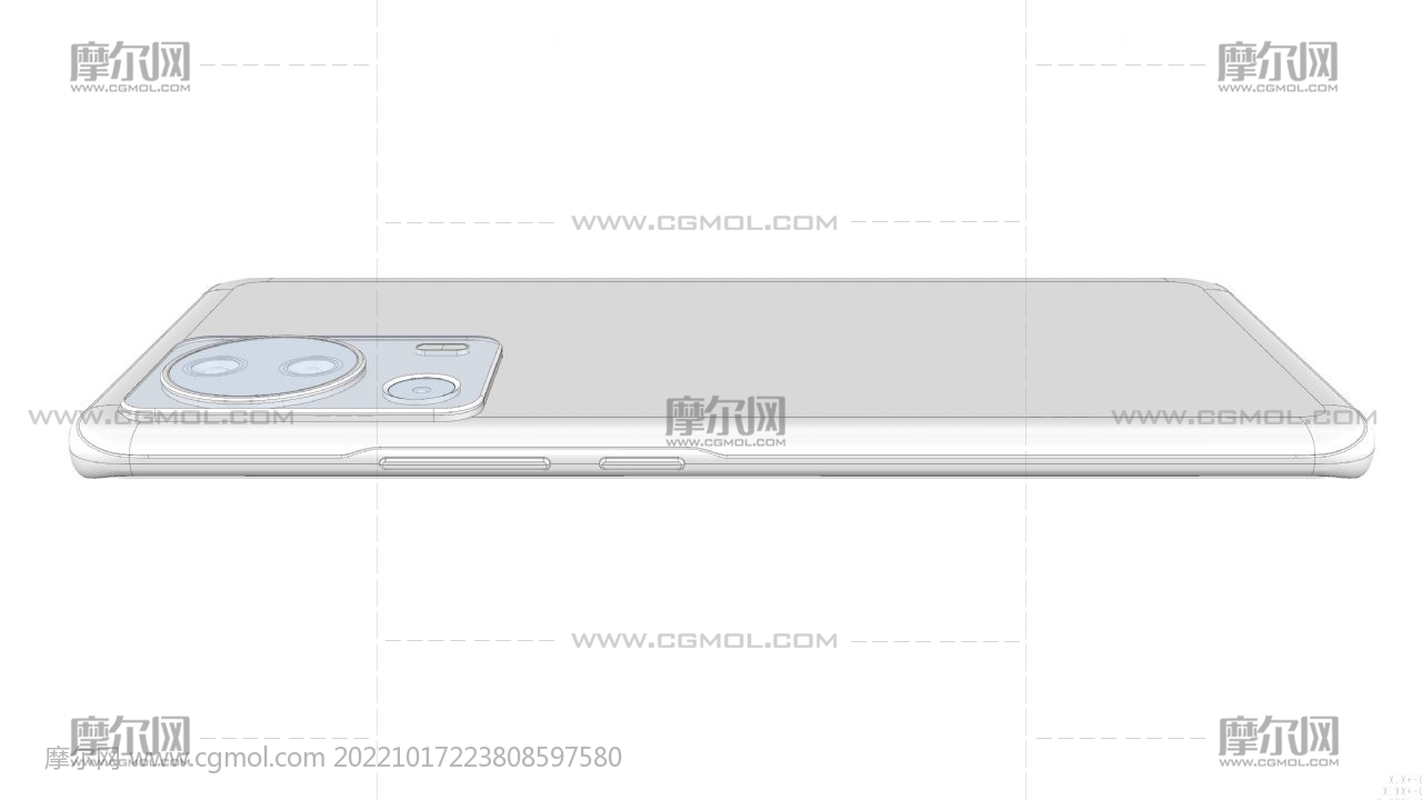 小米Xiaomi Civi 2 手机stp格式3D模型