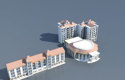 欧式洋房,会议厅,商业住宅3D模型