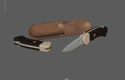 折叠刀,不锈钢小刀,水果刀3dmaya模型