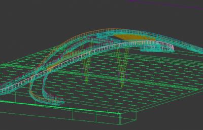 海峡路鹅公岩大桥头人行天桥3D模型