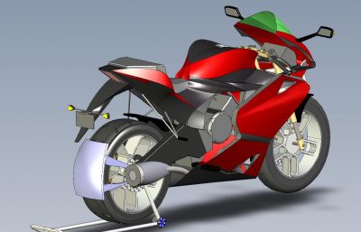 简易机车,摩托车3D数模