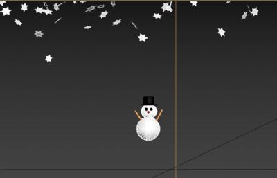 雪人,下雪动画3D模型