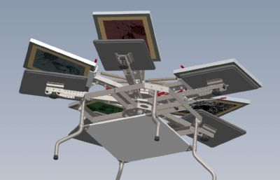 旋转式丝网印刷机3D模型