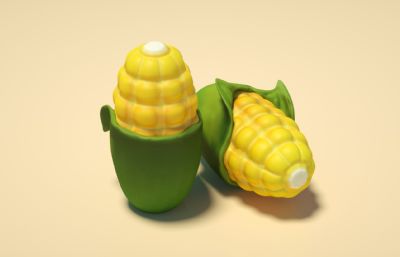 玉米,卡通玉米C4D模型