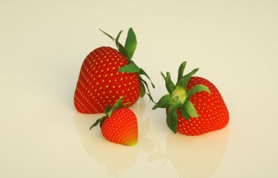 写实草莓水果C4D模型