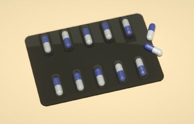 药丸,西药,胶囊药物C4D模型