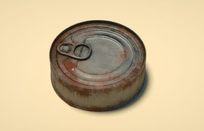 生锈的食品罐子,罐头C4D模型