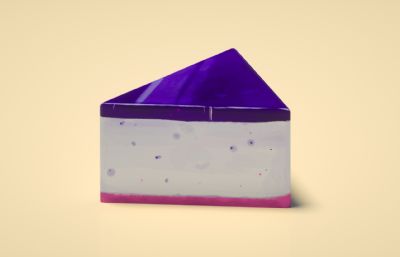 卡通紫色夹层蛋糕,三明治C4D模型