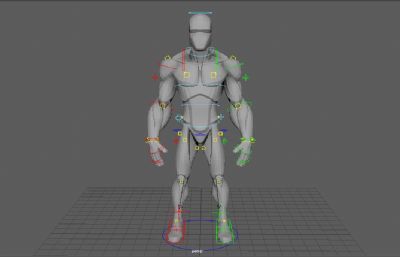 肌肉男木偶绑定maya模型