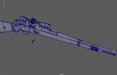 Kar98k毛瑟步枪,Kar98k卡宾枪,98k狙击枪游戏道具3dmaya模型