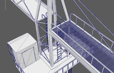 塔吊,吊机,建筑工地起重设备3dmaya模型