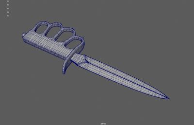 美国1981关节刀,指虎,护手匕首游戏道具3dmaya模型