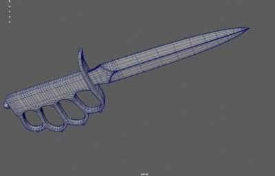美国1981关节刀,指虎,护手匕首游戏道具3dmaya模型