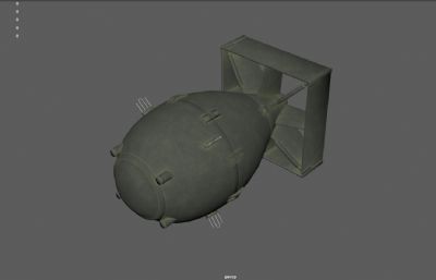 Fat Man原子弹,胖子核弹3dmaya模型,已塌陷
