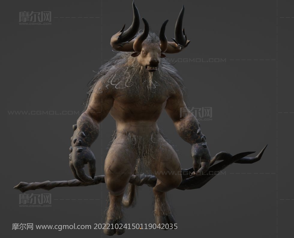 Minotaur古希腊人身牛头怪物3D模型