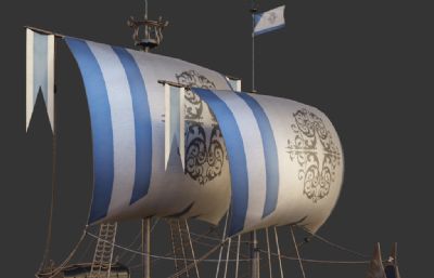 中世纪海盗船只,商船,战船3D模型(网盘下载)