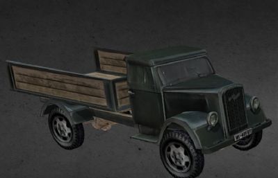 解放卡车,军用运输卡车,低模卡车3dmaya模型