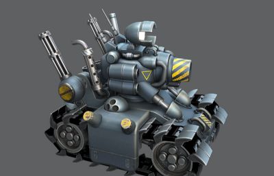 合金弹头坦克,Q版坦克3D模型,贴图全