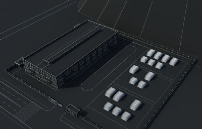 厂房材料堆场,仓库,门房3D模型