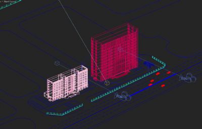 生产调度楼,办公楼3D模型